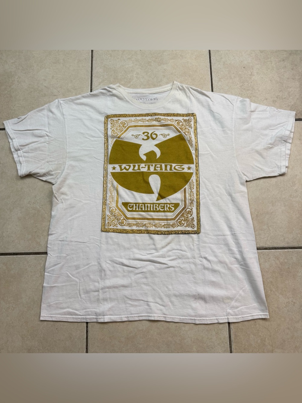 Wu Tang 36 Chambers T Shirt White Size 2XL